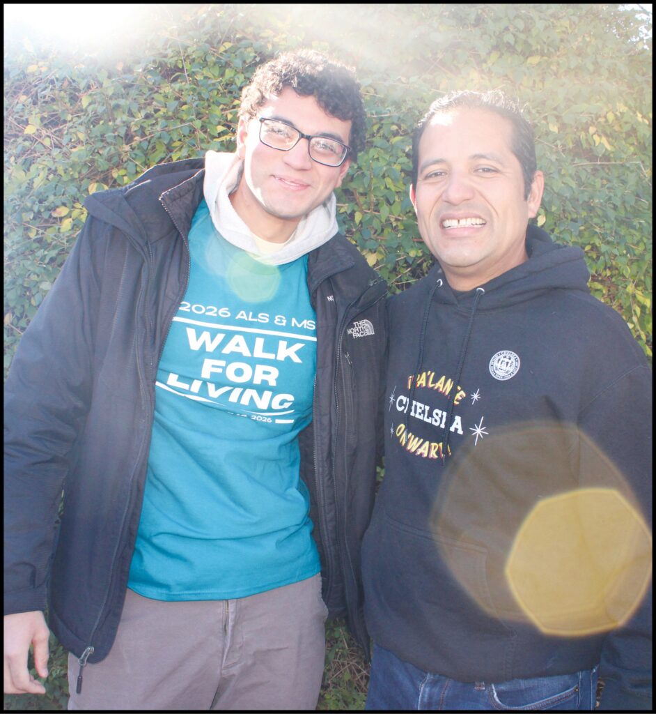 City Manager Fidel Maltez and Chelsea resident Liam Chentoufi.