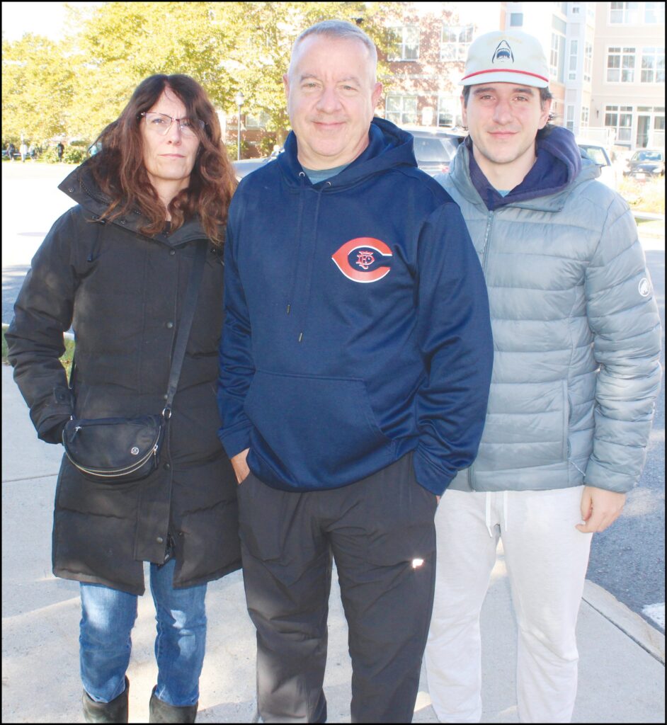Chelsea Fire Chief John Quatieri, his wife, Wendy Quatieri, and their son, Nicholas Quatieri.